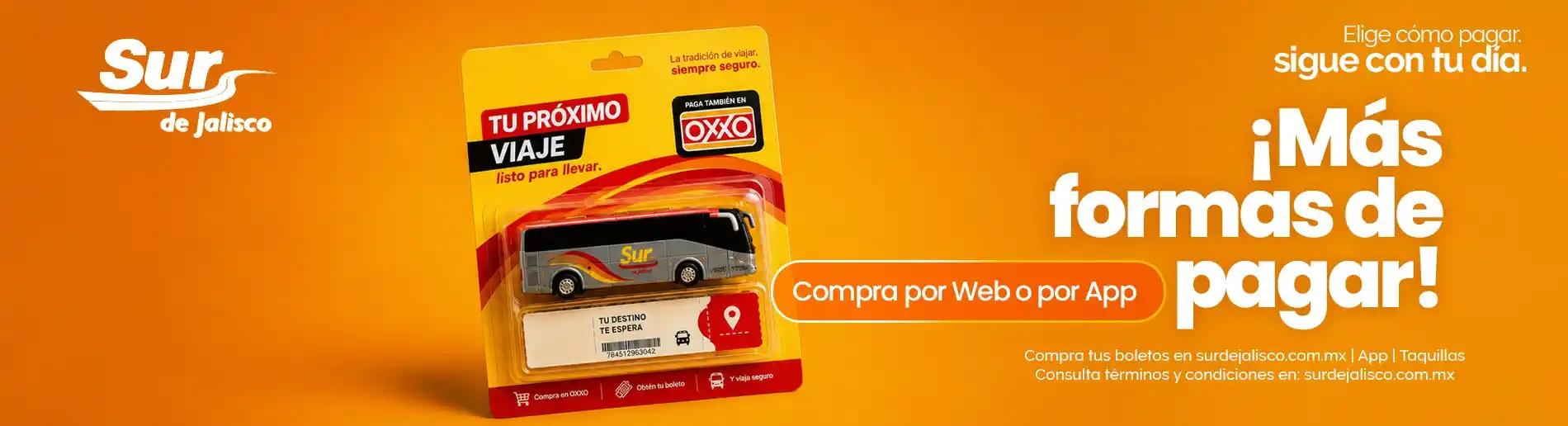 Paga en OXXO tus boletos de autobús Sur de Jalisco